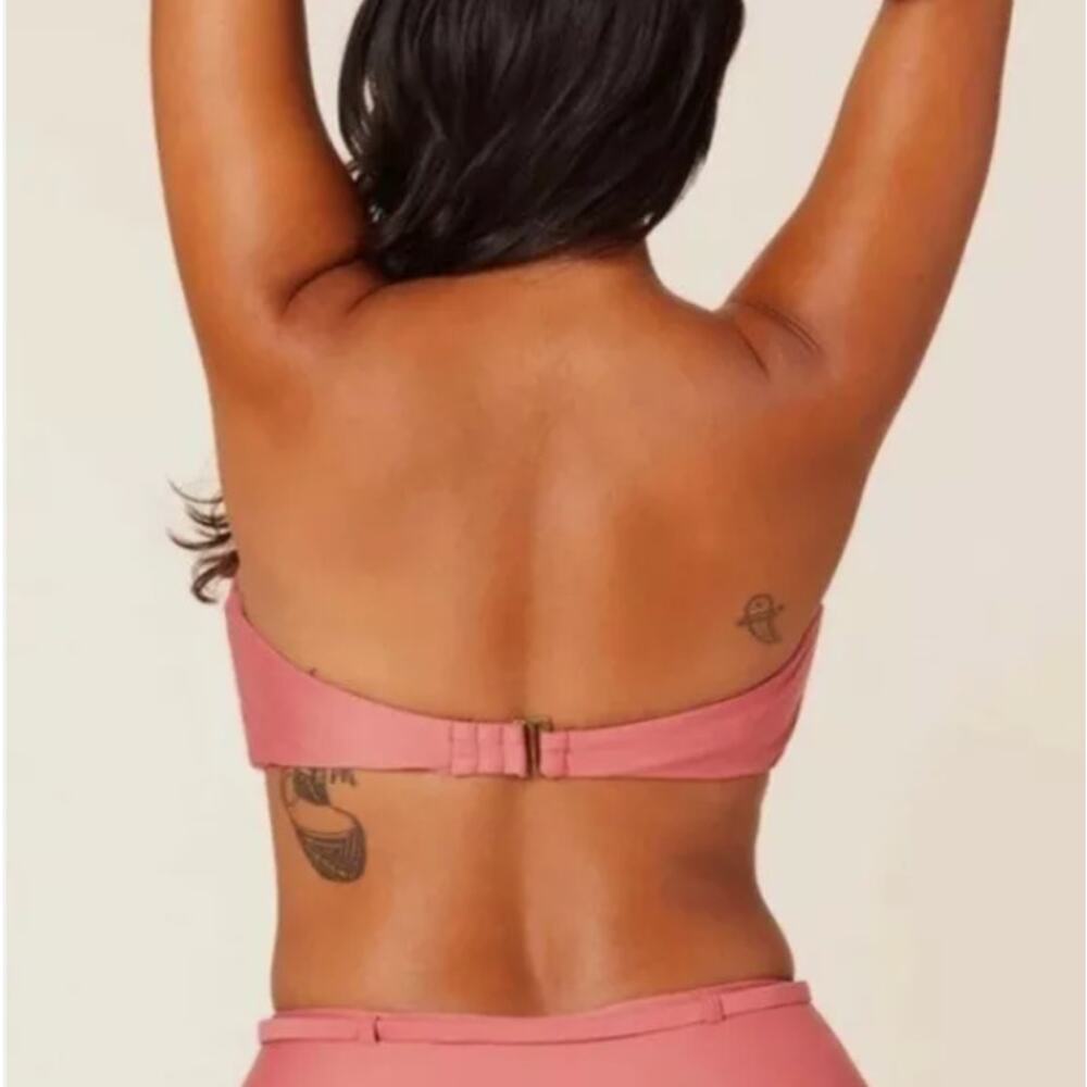 Andie Swim Pink Bikini Top The Scala Bandeau Size Medium - Picture 3 of 8